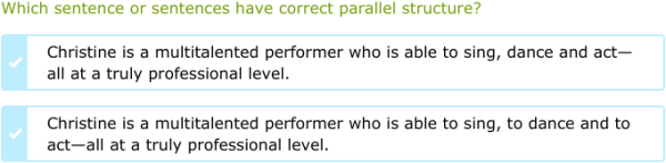 IXL - Identify sentences with parallel structure (Class IX English ...