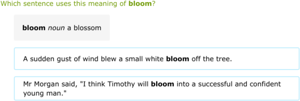IXL - Which sentence matches the definition? (Class VI English practice)