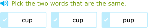 IXL - Choose the two words that are the same (Lower kindergarten ...