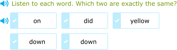 IXL - Choose the two sight words that are the same (Upper kindergarten ...