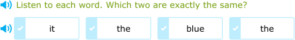 IXL - Choose the two sight words that are the same (Lower kindergarten ...