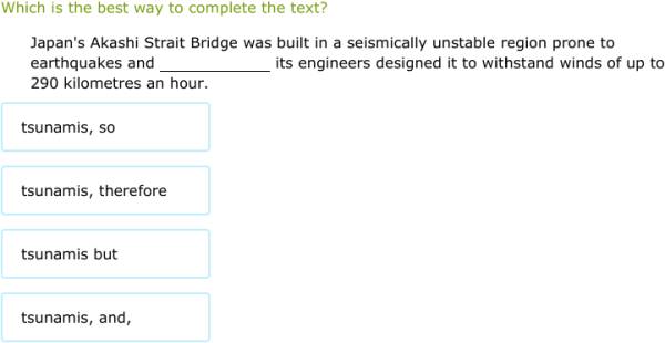 IXL - Choose punctuation to avoid fragments and run-ons (Class XI ...