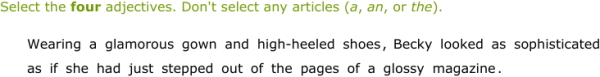 IXL - Identify adjectives (Class VIII English practice)
