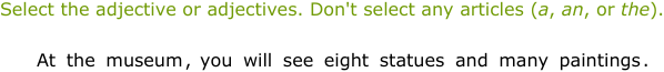 IXL - Identify adjectives (Class IV English practice)
