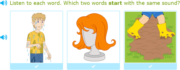 IXL - Which two words start with the same sound? (Upper kindergarten ...