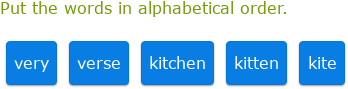 IXL - Order alphabetically: challenge (Class III English practice)