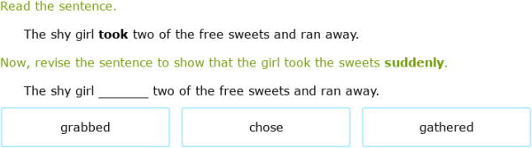 IXL - Revise the sentence using a stronger verb (Class III English ...