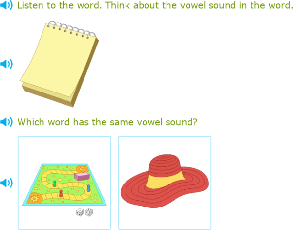 IXL - Find the word with the same vowel sound (Upper kindergarten ...